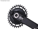 GARBARUK Chainring MTB Round 1-speed narrow-wide Thread Mount for XX / XX SL Powermeter Spider | 0 mm Offset | silver 38 Teeth