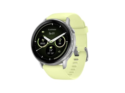 GARMIN Venu 4 | GPS Multisport Smartwatch | 45 mm | Gray / Silver with Silicone Wristband Citron