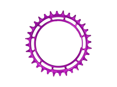 GARBARUK Kettenblatt MTB Round 1-fach narrow-wide Thread Mount für XX / XX SL Powermeter Spider | 0 mm Offset | lila 36 Zähne