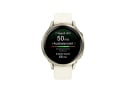 GARMIN Venu 4 | GPS Multisport Smartwatch | 41 mm | Beige / Lunargold mit Silikon-Armband Bone