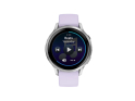 GARMIN Venu 4 | GPS Multisport Smartwatch | 41 mm | Grau / Silber mit Silikon-Armband Lavendelblau