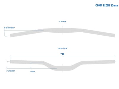 RITCHEY Handlebar Comp Rizer | 35 mm Rise | 31,8 x 740 mm | 9°