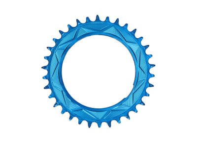 ALUGEAR Chainring round AERO Direct Mount | 1-speed Narrow Wide SRAM Thread Mount for XX / XX SL Powermeter | 0 mm Offset | blue 34 teeth