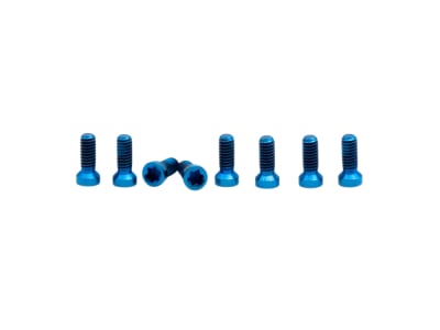 OAK COMPONENTS Schrauben Titan für Kettenblatt | SRAM- 8-Loch | M4 x 9 mm | 8 Stück | blau