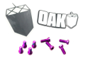 OAK COMPONENTS Schrauben Titan für Kettenblatt | SRAM- 8-Loch | M4 x 9 mm | 8 Stück | lila