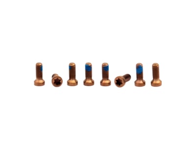 OAK COMPONENTS Schrauben Titan für Kettenblatt | SRAM- 8-Loch | M4 x 9 mm | 8 Stück | kupfer