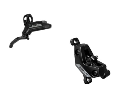 SRAM Scheibenbremse Motive Silver Stealth V2 | 4 Kolben glänzend schwarz eloxiert einzeln Vorderrad