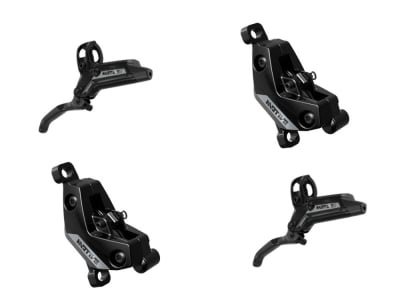 SRAM Scheibenbremse Motive Silver stealth V2 | 4 Kolben glänzend schwarz eloxiert Set
