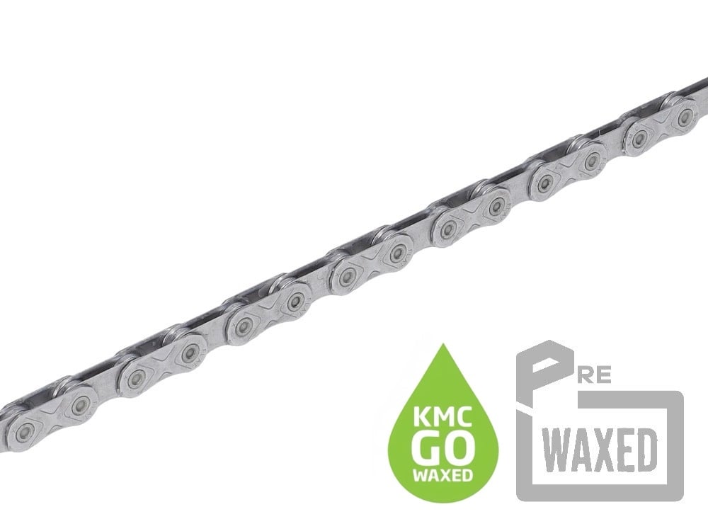 KMC pre-waxed Chain X Flat EPT Go Wax incl. Chain Lock | 12- / 13-speed | 126 links | Silver