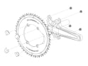 CARBON-TI Chainring X-SingleCarbon Road Carbon | 4-Arm LK 110 | 50 teeth