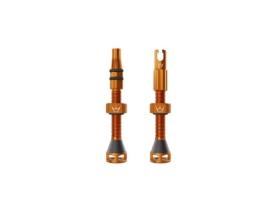 PEATYS Tubeless Valve Set Holeshot Fast Flow | Mango Orange