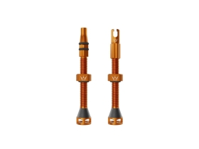 PEATYS Tubeless Valve Set Holeshot Fast Flow | Mango Orange
