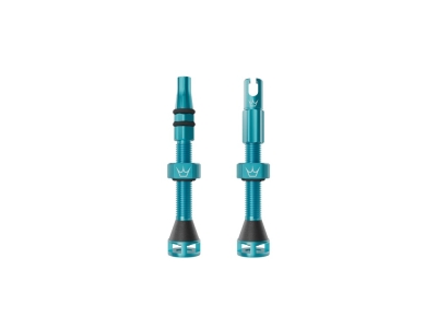 PEATYS Tubeless Valve Set Holeshot Fast Flow | Turquoise Blue 42 mm