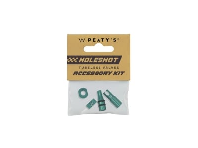 PEATYS Tubeless Valve Accessory Kit Holeshot Fast Flow Jade Green