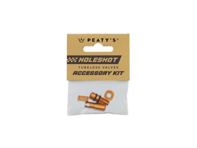 PEATYS Tubeless Valve Accessory Kit Holeshot Fast Flow Mango Orange