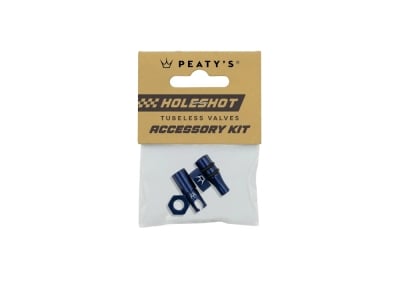 PEATYS Tubeless Valve Accessory Kit Holeshot Fast Flow Navy Blue