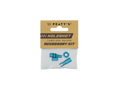 PEATYS Tubeless Valve Accessory Kit Holeshot Fast Flow Turquoise