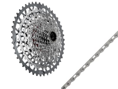 WEAR SET 13-speed SRAM Rival XPLR XG-1351 Cassette E1 | 10-46 Teeth + SRAM Rival Chain 12- / 13-speed Flattop E1 126 links | silver
