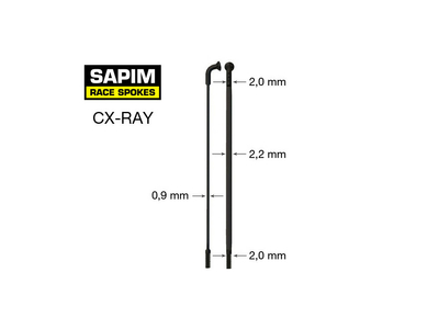 SAPIM Speiche CX-Ray Messerspeiche schwarz 264 mm