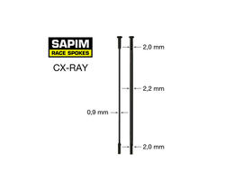 SAPIM Spoke CX-Ray Aero Straightpull black 252 mm