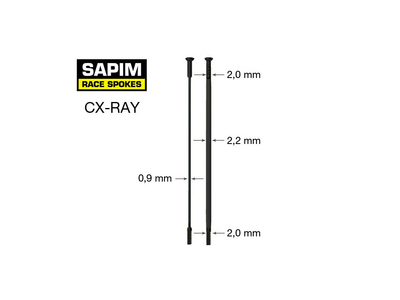 SAPIM Speiche CX-Ray Messerspeiche Straightpull schwarz 304 mm