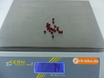 CONTEC Pedal Pins Aluminium 20 Stck 7g rot
