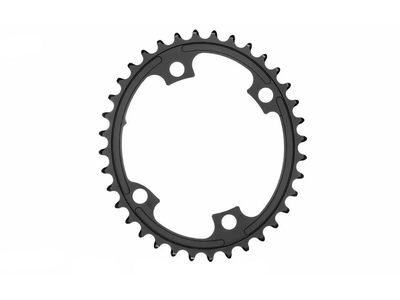 ABSOLUTE BLACK Chainring Road Oval 2X BCD 110/4 asymmetric | black inner Ring