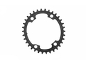 ABSOLUTE BLACK Chainring Road Oval 2X BCD 110/4 asymmetric | black inner Ring