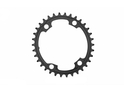 ABSOLUTE BLACK Chainring Road Oval 2X BCD 110/4 asymmetric | black inner Ring 34 Teeth