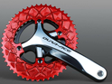 ABSOLUTE BLACK Chainring Road Oval 2X BCD 110/4 asymmetric | red outer Ring